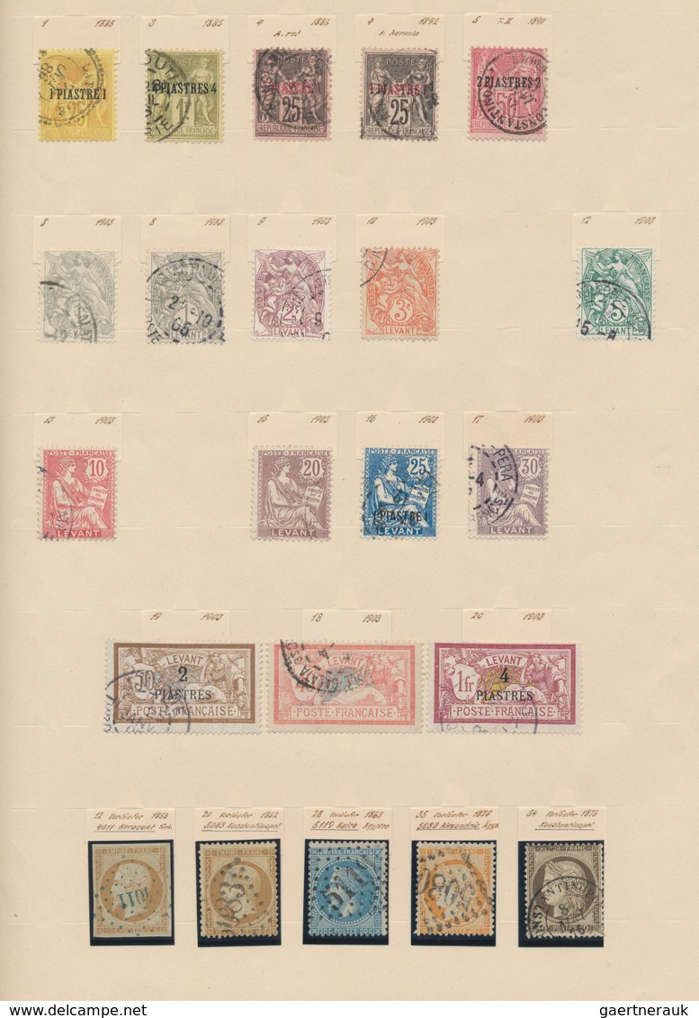 Französische Post In Der Levante: 1857/1903, Petty Used Collection On Leaves Incl. Some P.O. Crete A - Otros & Sin Clasificación