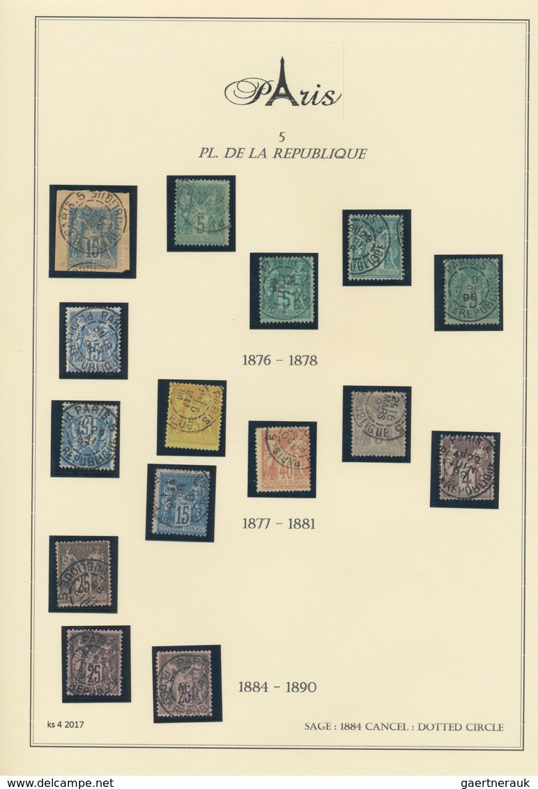 Frankreich - Stempel: 1876/1900 (ca.), POSTMARKS OF PARIS, Specialised Collection On Apprx. 1.720 St - 1877-1920: Semi-Moderne