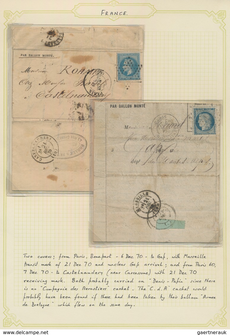 Frankreich - Ballonpost: 1870, Lot Of Three Ballon Monte Covers: "FRANKLIN" Despatch "PARIS RUE ST.L - 1960-.... Cartas & Documentos