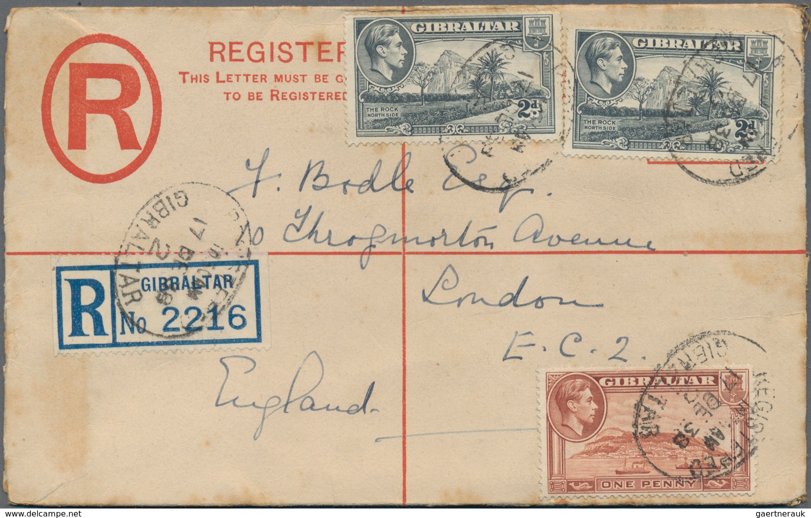 Gibraltar - Ganzsachen: 1886/1981 Album With Ca. 80 Used Postal Stationary, Incl. Registered Mail, P - Gibraltar