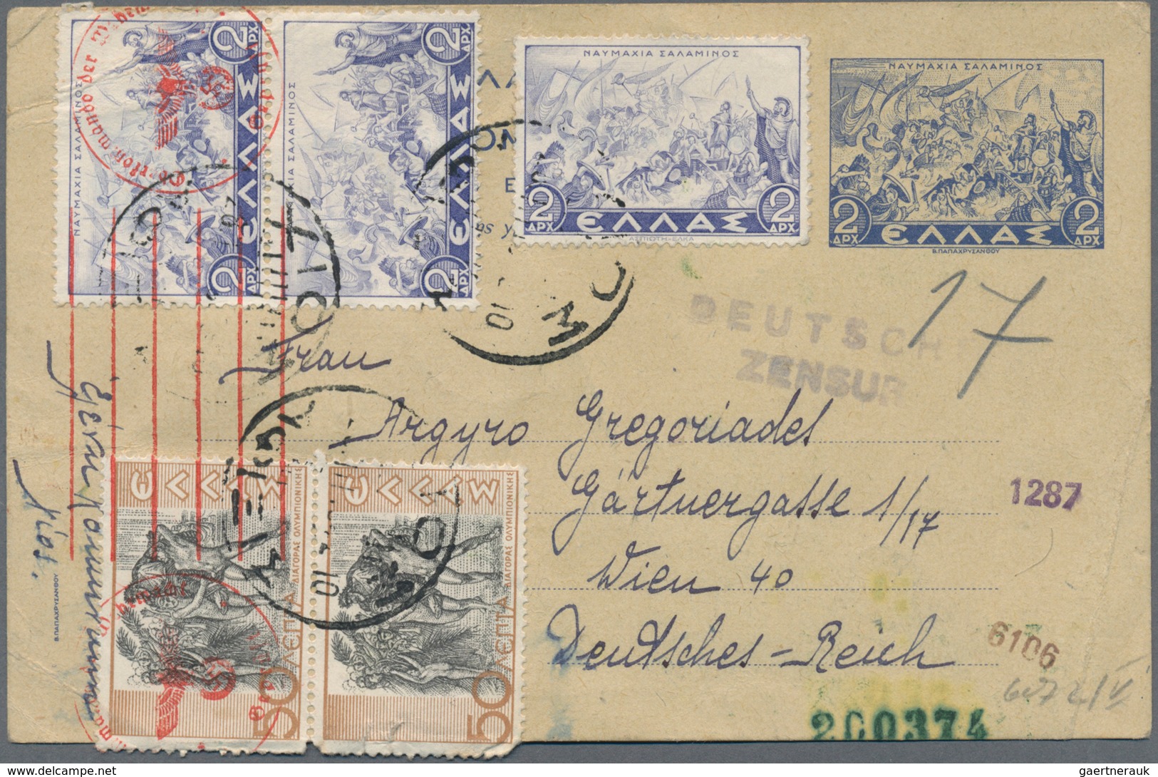 Griechenland: 1890/1985 Holding Of Ca. 220 Covers, Cards, Postcards And Postal Stationeries (incl. U - Usados