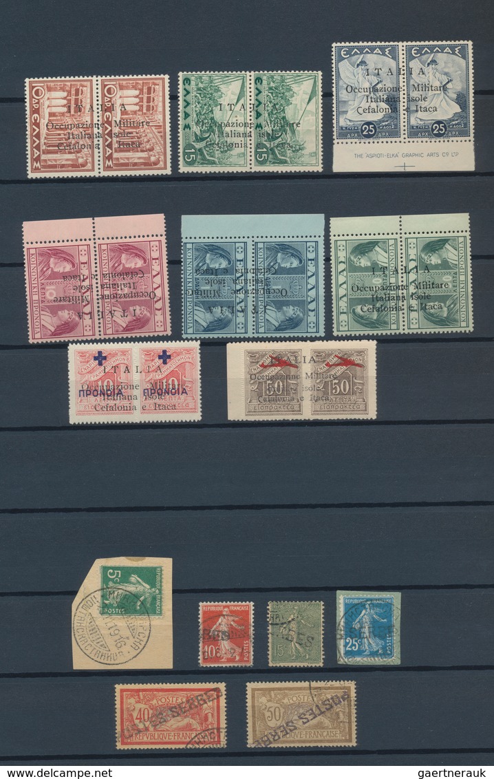 Griechenland: 1898-1945 ca., "GREECE LOCALS & LEVANT POST OFFICES" Specialized collection in album c