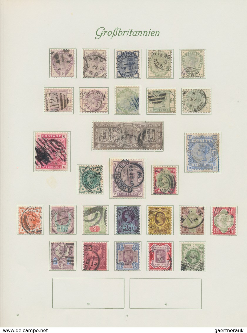 Großbritannien: 1840/1984, Comprehensive Used Collection In Two Borek Binders, Slightly Varied But O - Otros & Sin Clasificación