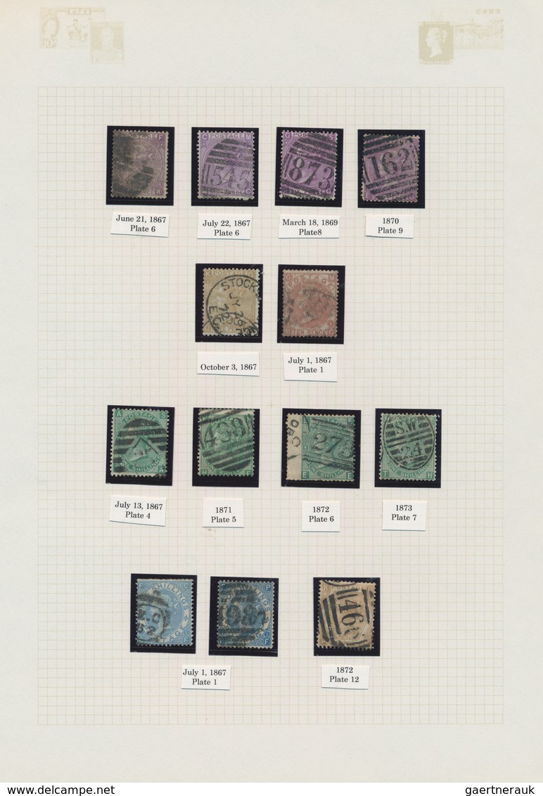 Großbritannien: 1855/1882, Surface-printed Issues, Used Collection Of 79 Stamps, Neatly Arranged On - Sonstige & Ohne Zuordnung