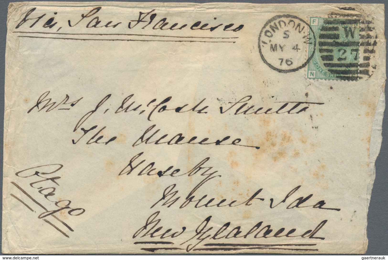Großbritannien: 1860/1882 (ca.), accumulation with 18 covers addressed to NEW ZEALAND with many diff
