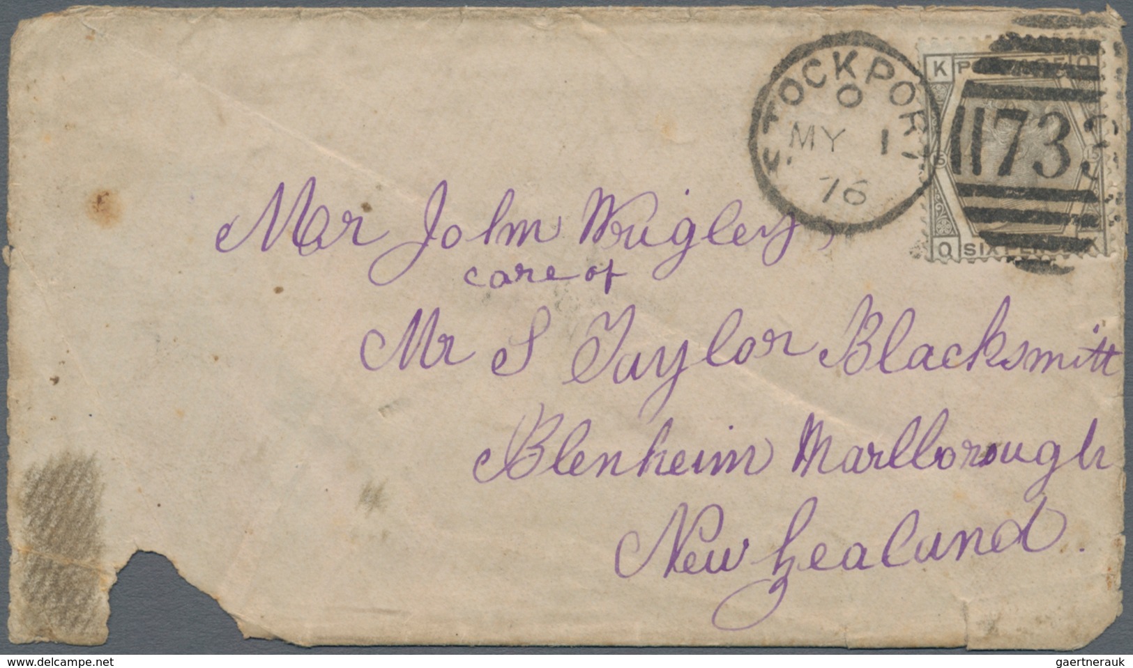 Großbritannien: 1860/1882 (ca.), accumulation with 18 covers addressed to NEW ZEALAND with many diff