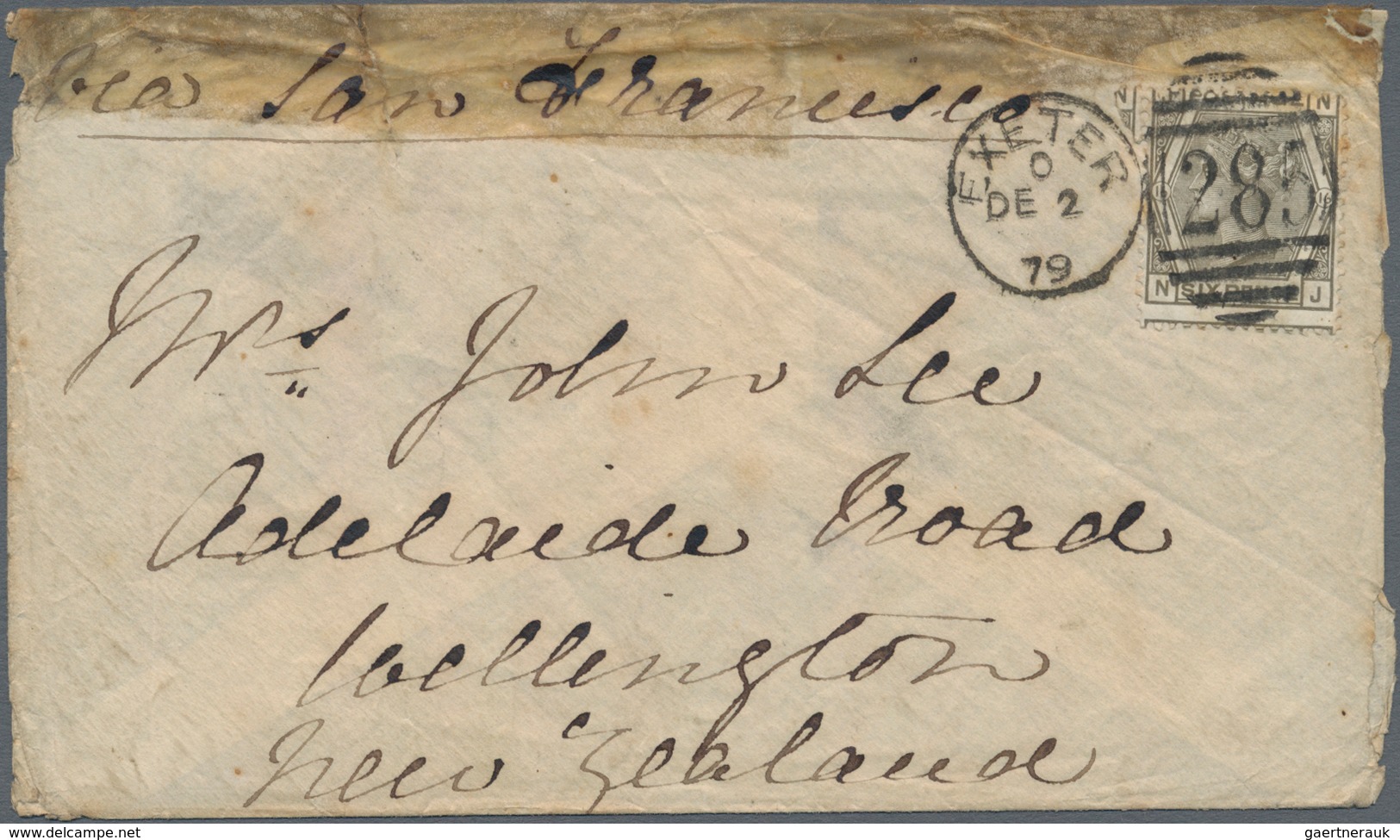 Großbritannien: 1860/1882 (ca.), accumulation with 18 covers addressed to NEW ZEALAND with many diff