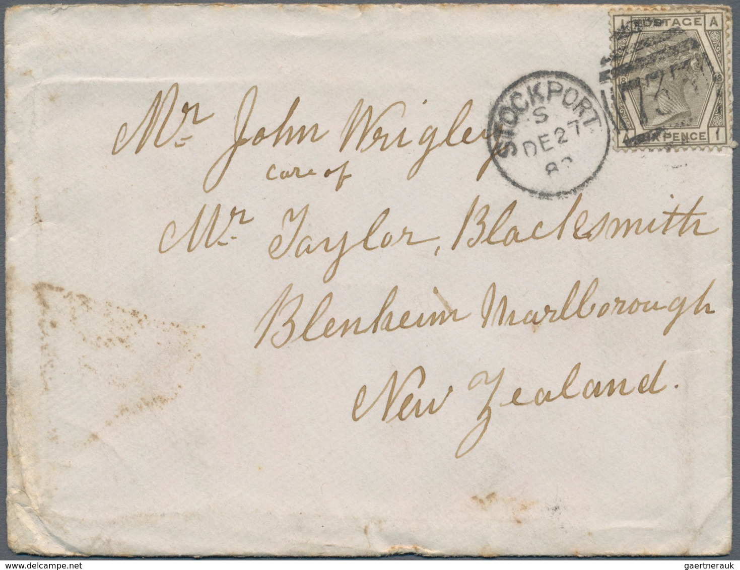 Großbritannien: 1860/1882 (ca.), accumulation with 18 covers addressed to NEW ZEALAND with many diff