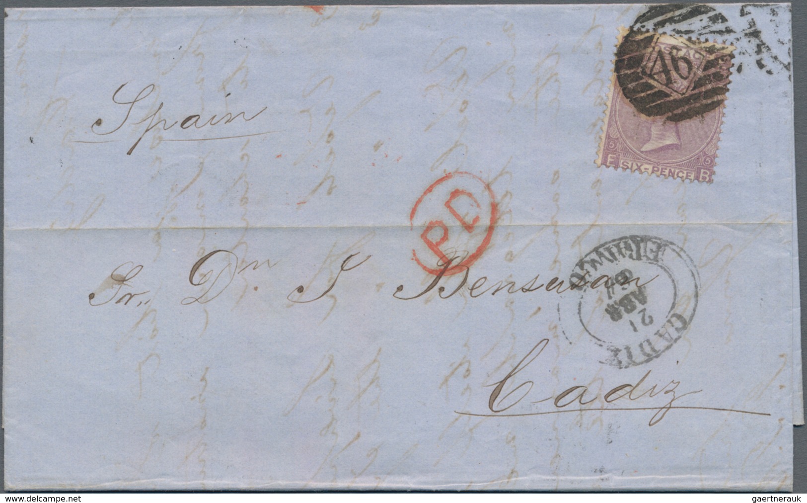 Großbritannien: 1864/1880, Lot Of 19 Lettersheets To Spain Resp. Italy/France At Rates 2½d., 6d. (ma - Other & Unclassified
