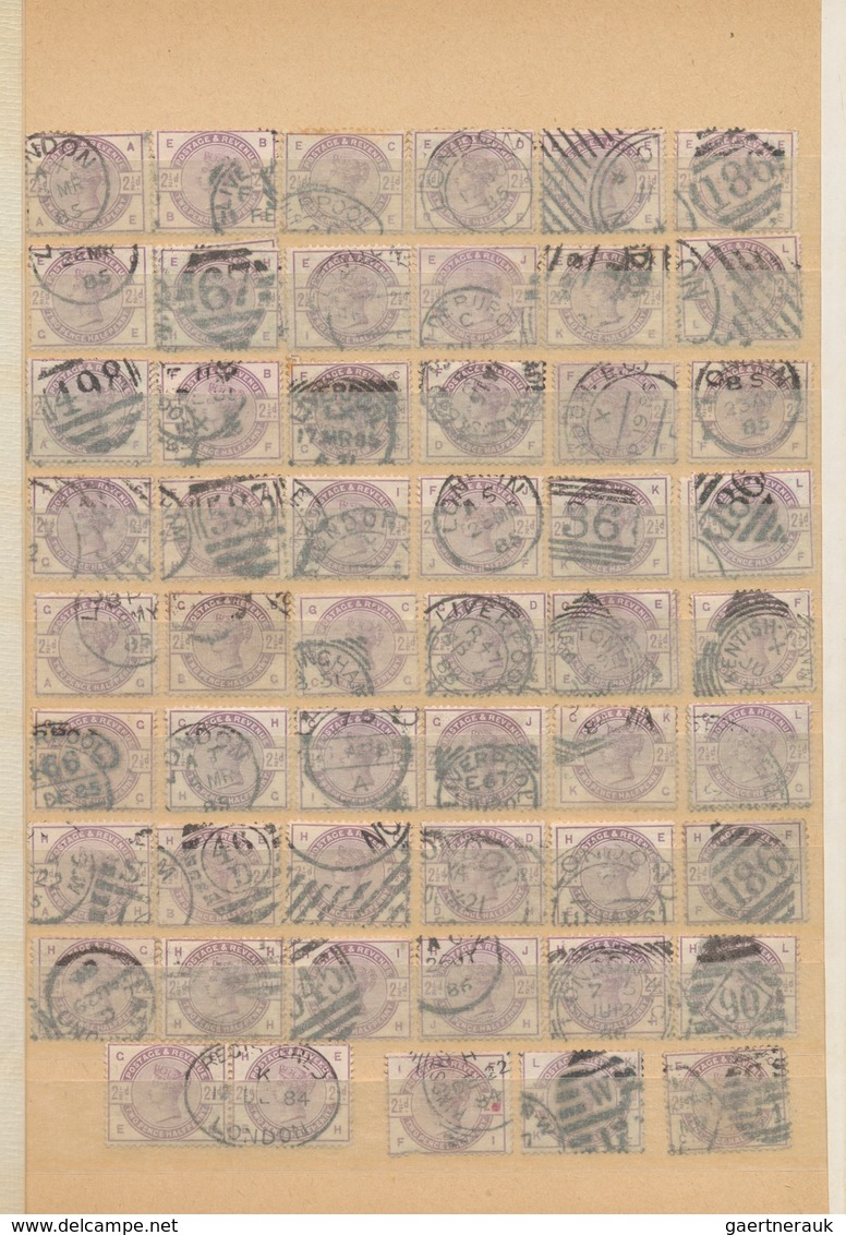 Großbritannien: 1880/1884, PLATE RECONSTRUCTIONS, 1d. Venetian Red (SG 166) 190 Used Stamps And 21/2 - Otros & Sin Clasificación