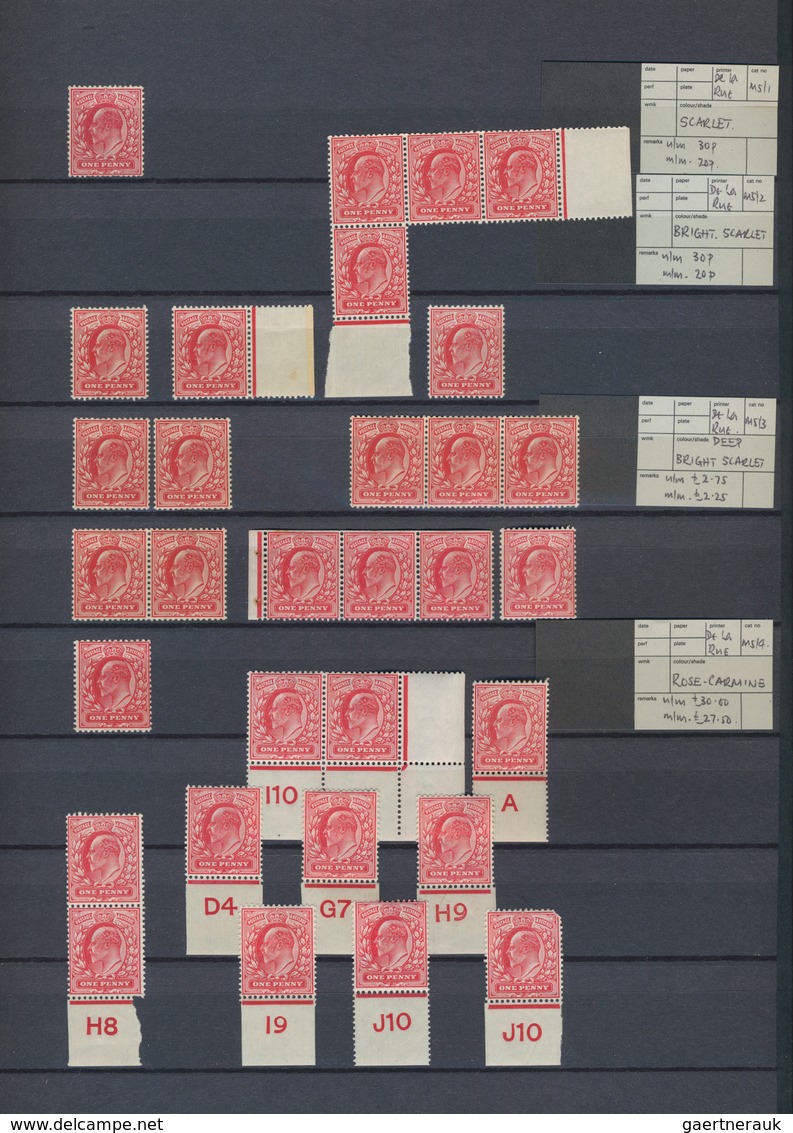 Großbritannien: 1902/1924, KEVII+KGV, Specialised Mint Assortment Of Apprx. 350 Stamps On Stockpages - Otros & Sin Clasificación