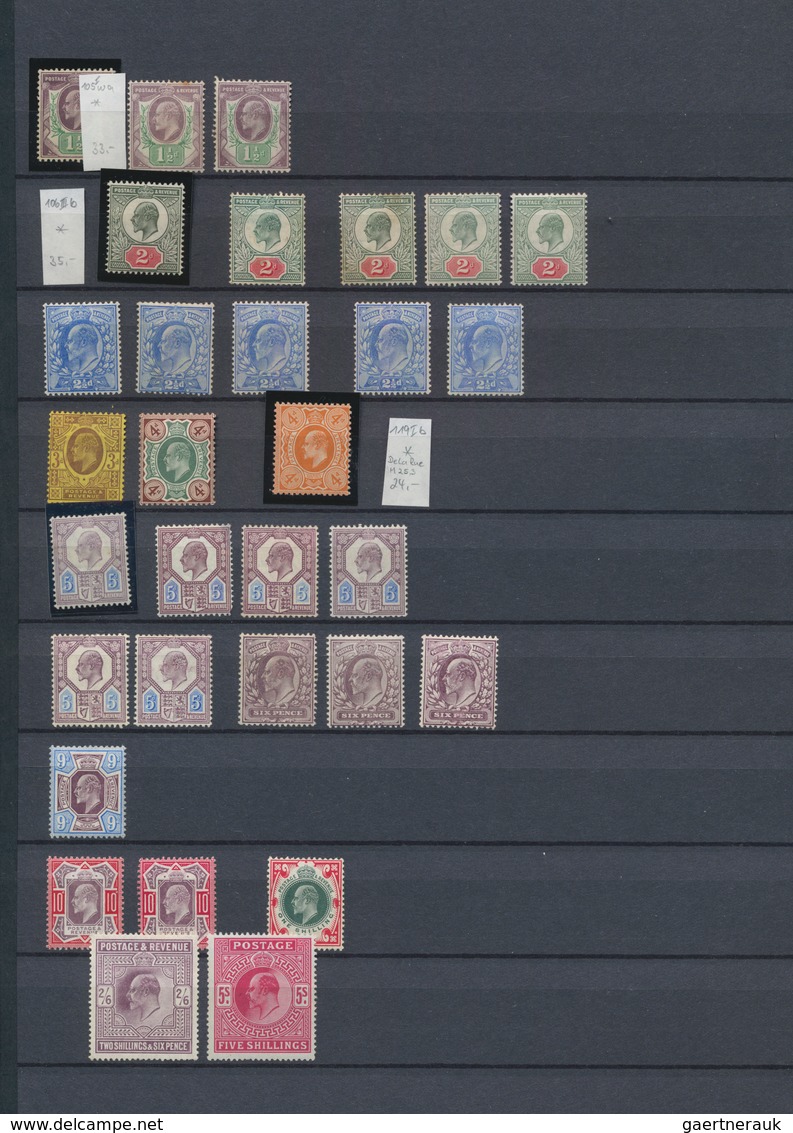 Großbritannien: 1902/1924, KEVII+KGV, Specialised Mint Assortment Of Apprx. 350 Stamps On Stockpages - Sonstige & Ohne Zuordnung