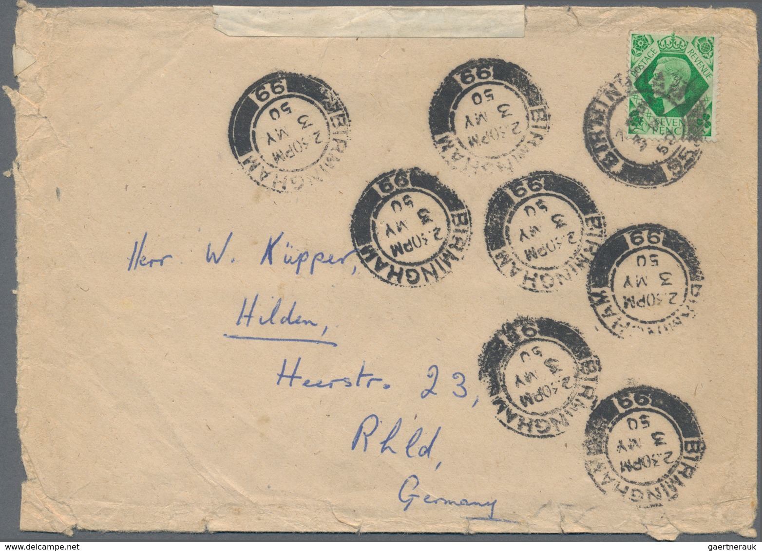 Großbritannien: 1936/1953, lot of apprx. 126 covers/cards bearing frankings KGVI, showing a nice ran