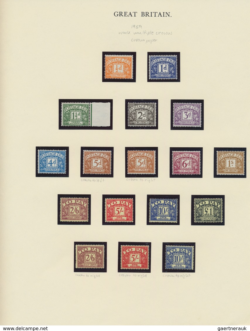 Großbritannien - Portomarken: 1954/1982, A Splendid Mint Collection/assortment On Album Pages/stockp - Impuestos