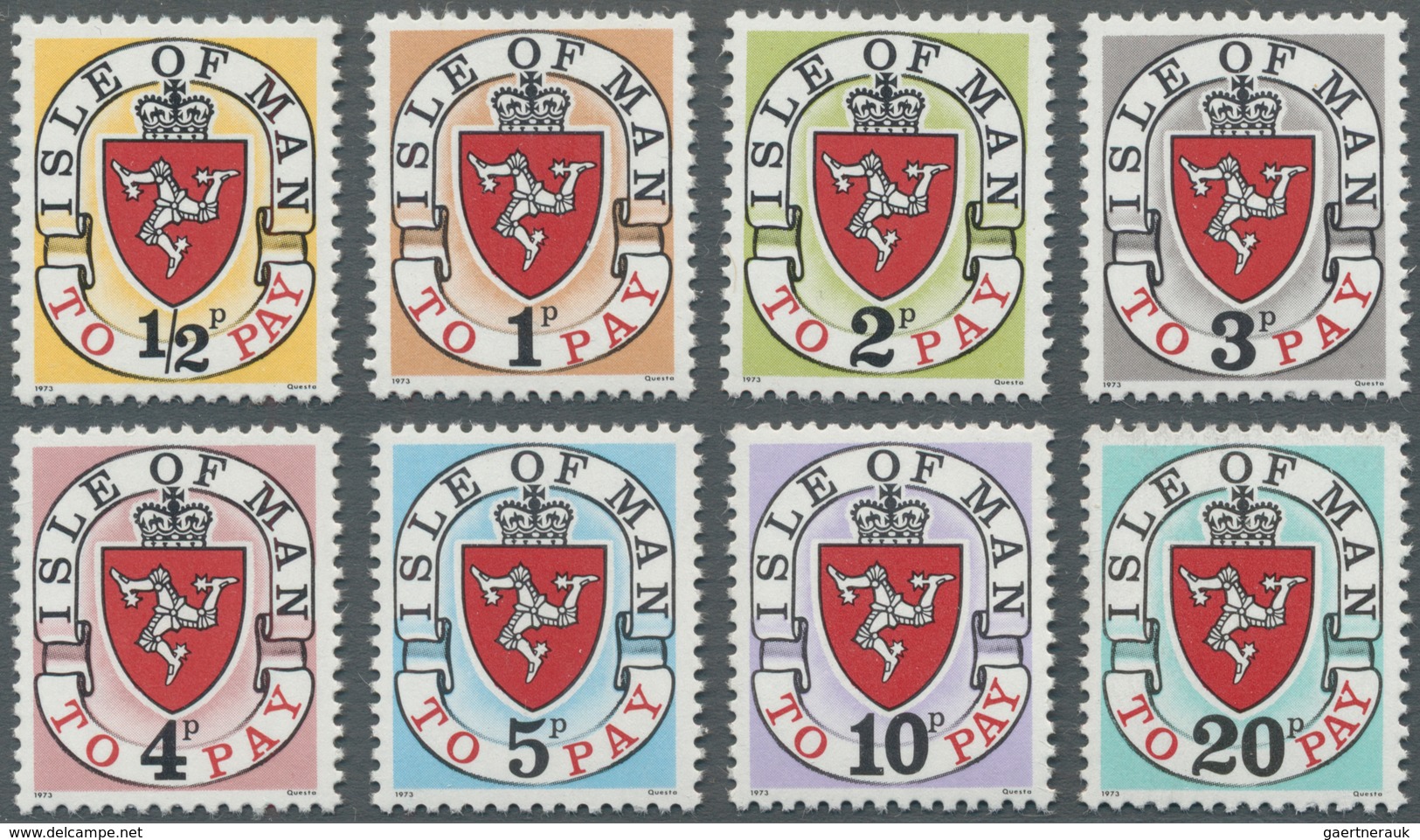 Großbritannien - Isle Of Man - Portomarken: 1973, Coat Of Arms Postage Dues With Imprint '1973' (1st - Isla De Man
