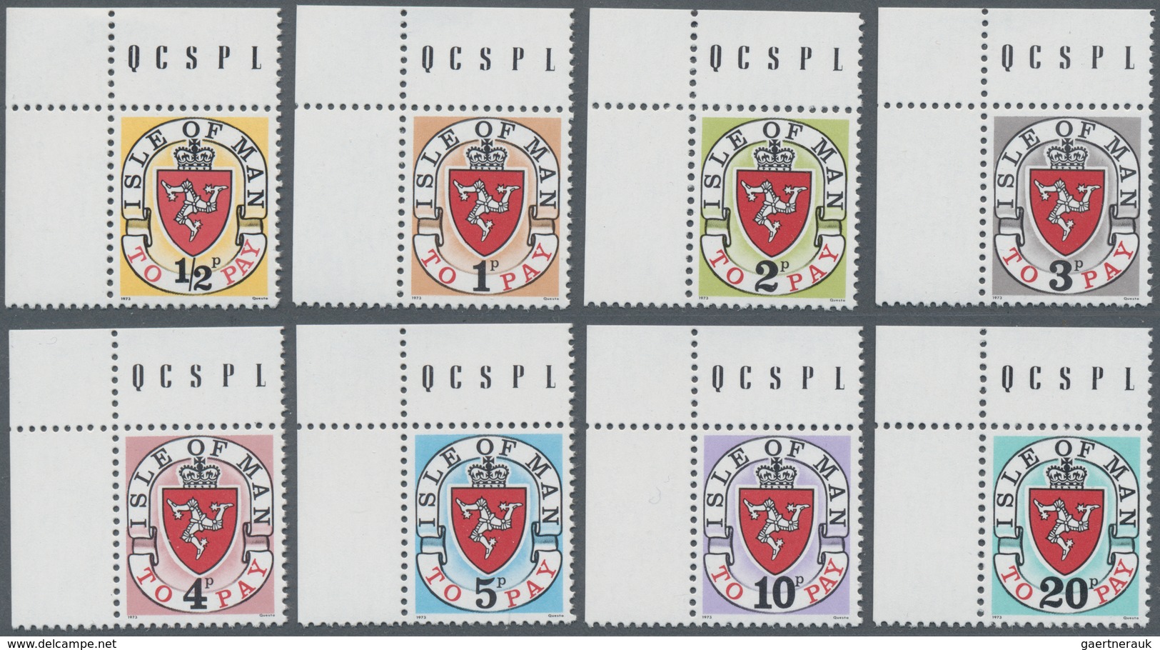 Großbritannien - Isle Of Man - Portomarken: 1973, Coat Of Arms Postage Dues With Imprint '1973' (1st - Man (Insel)