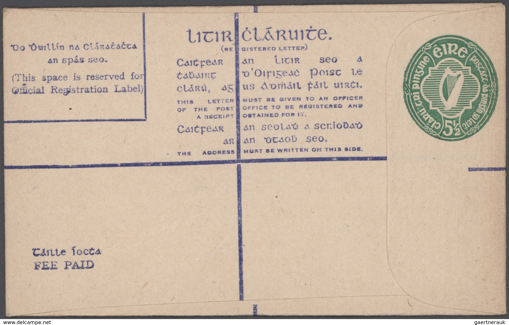 Irland: 1922/94 accumulation of ca. 480 unused/CTO-used and commercially used postal stationeries (p