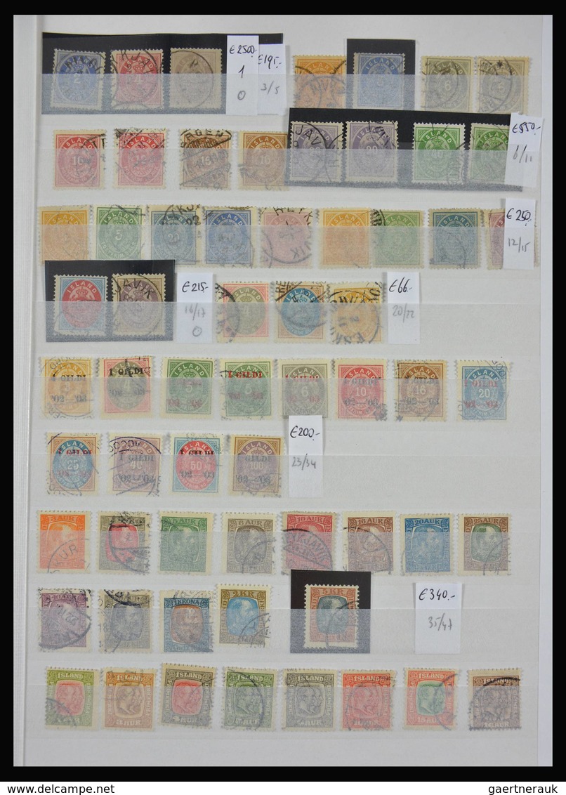 Island: 1873-2015: Very Well Filled, MNH, Mint Hinged And Used Collection Iceland 1873-2015 In 2 Sto - Other & Unclassified