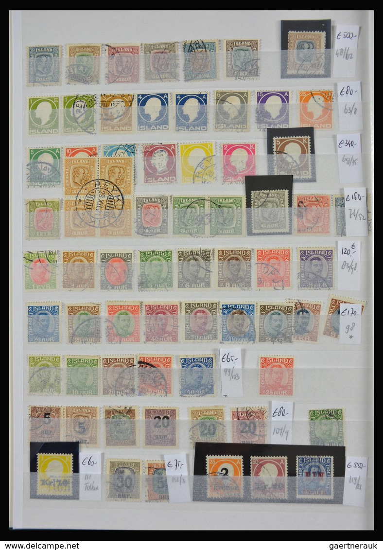 Island: 1873-2015: Very Well Filled, MNH, Mint Hinged And Used Collection Iceland 1873-2015 In 2 Sto - Other & Unclassified