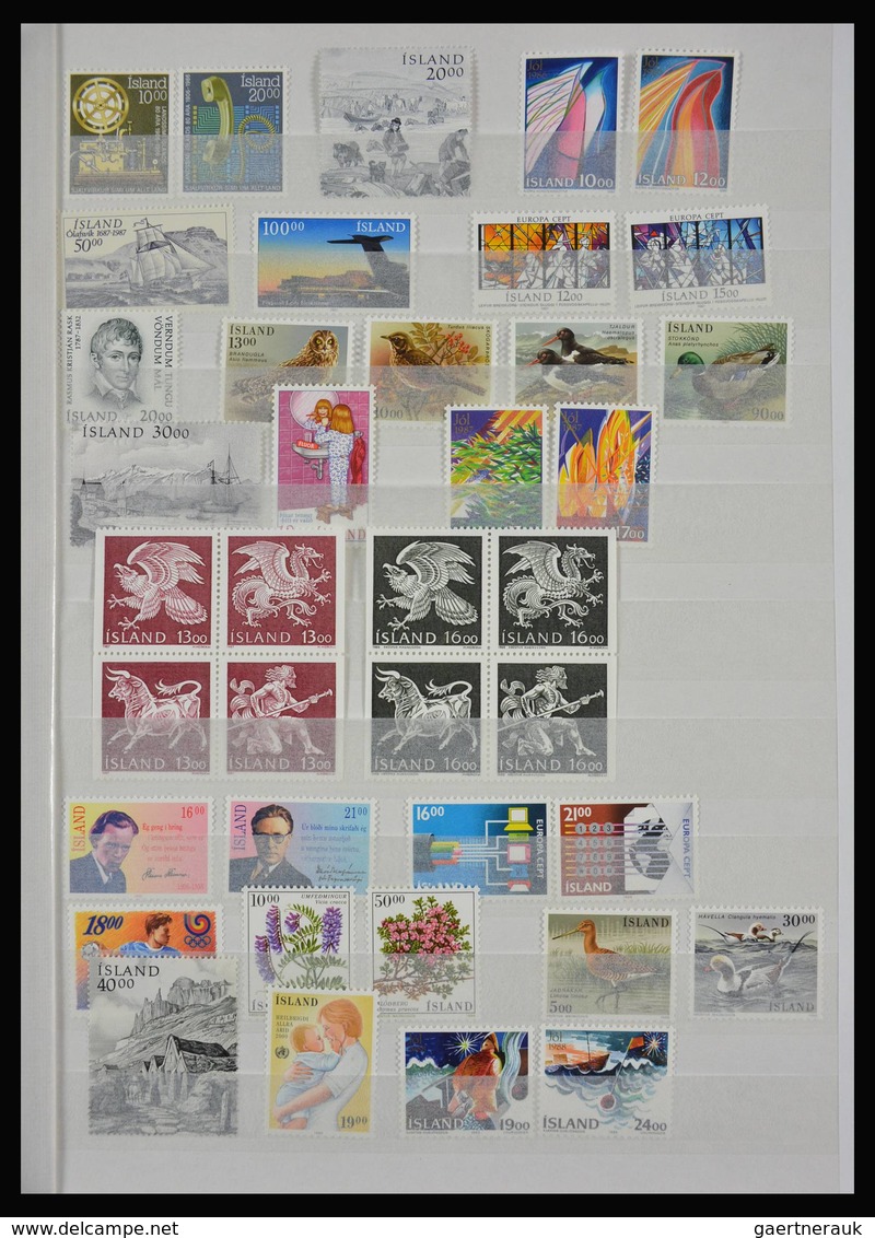 Island: 1873-2015: Very well filled, MNH, mint hinged and used collection Iceland 1873-2015 in 2 sto