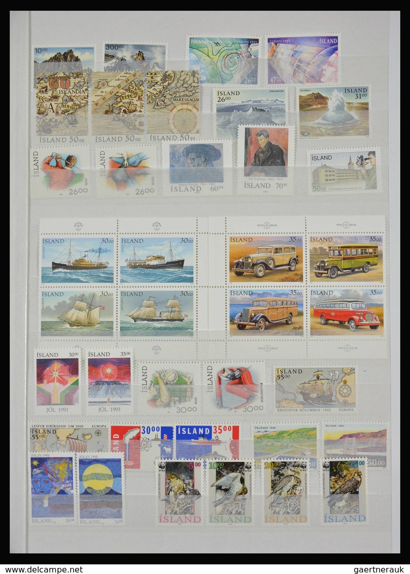 Island: 1873-2015: Very well filled, MNH, mint hinged and used collection Iceland 1873-2015 in 2 sto