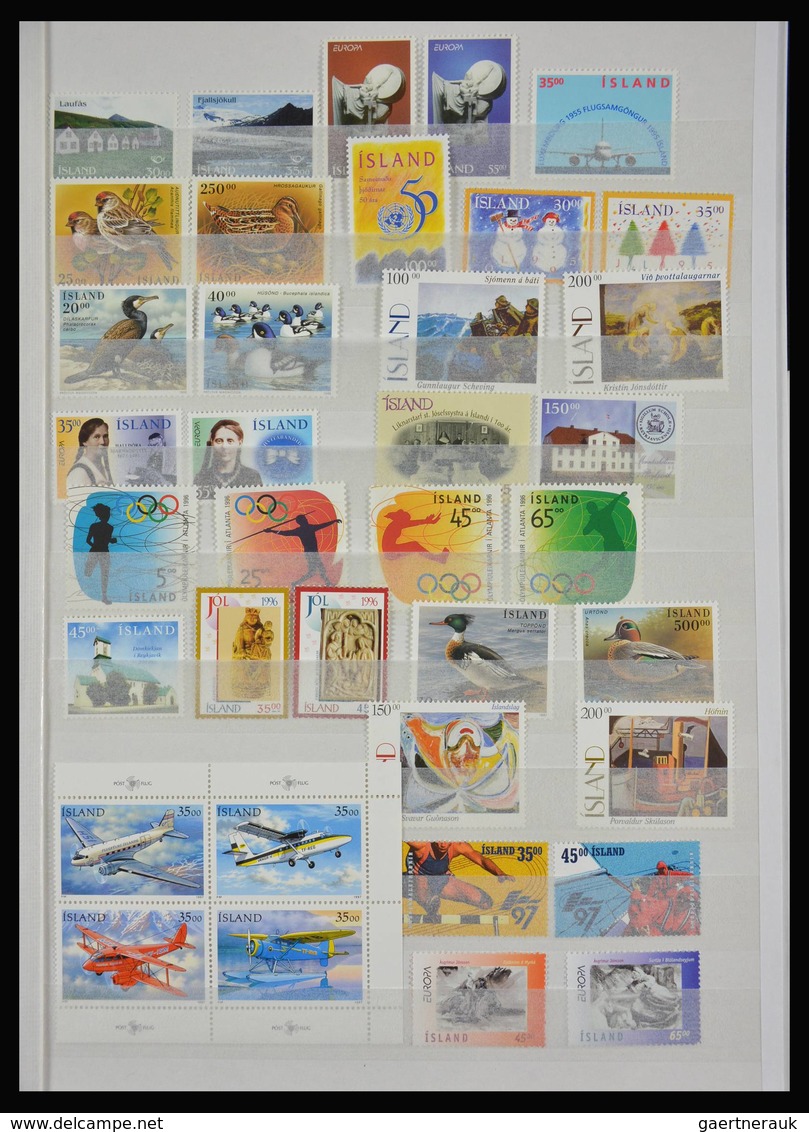Island: 1873-2015: Very well filled, MNH, mint hinged and used collection Iceland 1873-2015 in 2 sto