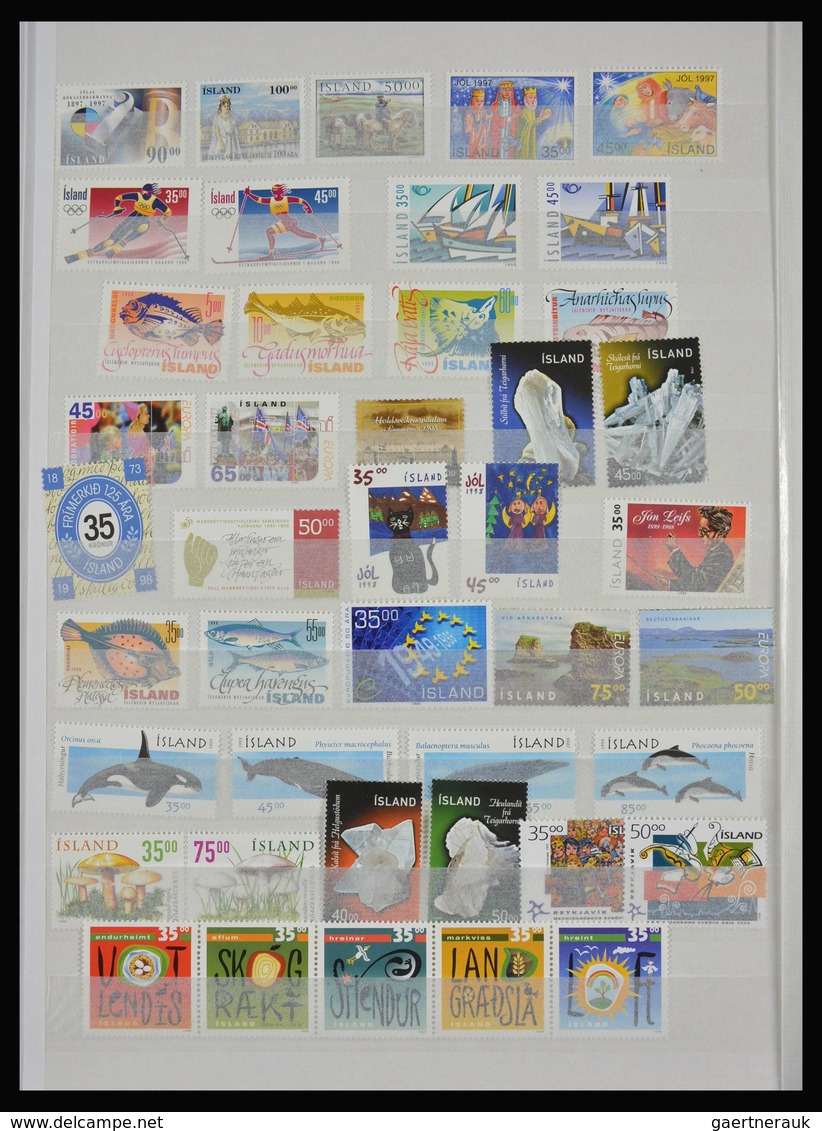 Island: 1873-2015: Very well filled, MNH, mint hinged and used collection Iceland 1873-2015 in 2 sto