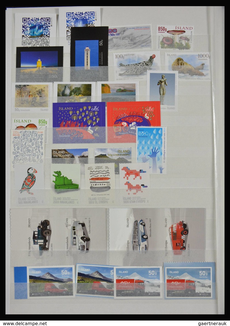 Island: 1873-2015: Very well filled, MNH, mint hinged and used collection Iceland 1873-2015 in 2 sto