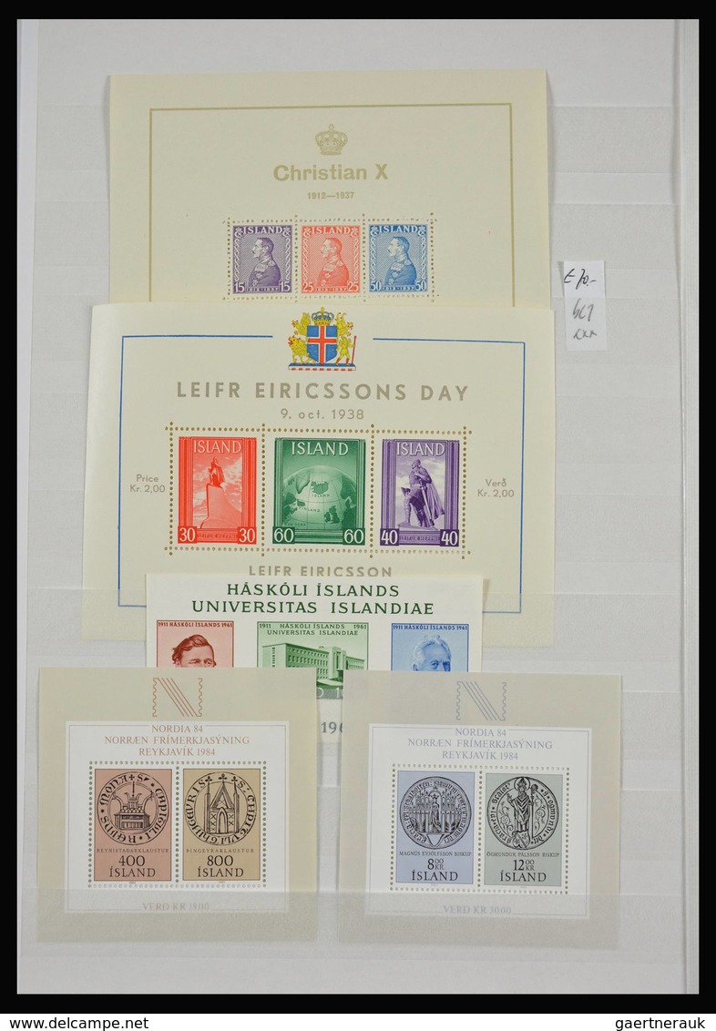 Island: 1873-2015: Very well filled, MNH, mint hinged and used collection Iceland 1873-2015 in 2 sto