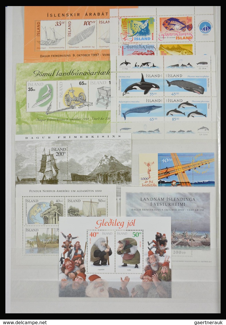 Island: 1873-2015: Very well filled, MNH, mint hinged and used collection Iceland 1873-2015 in 2 sto