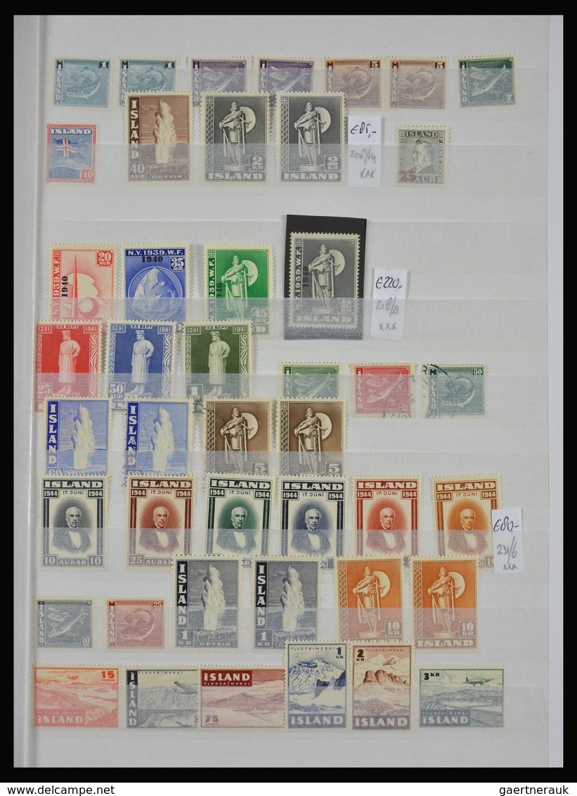 Island: 1873-2015: Very well filled, MNH, mint hinged and used collection Iceland 1873-2015 in 2 sto