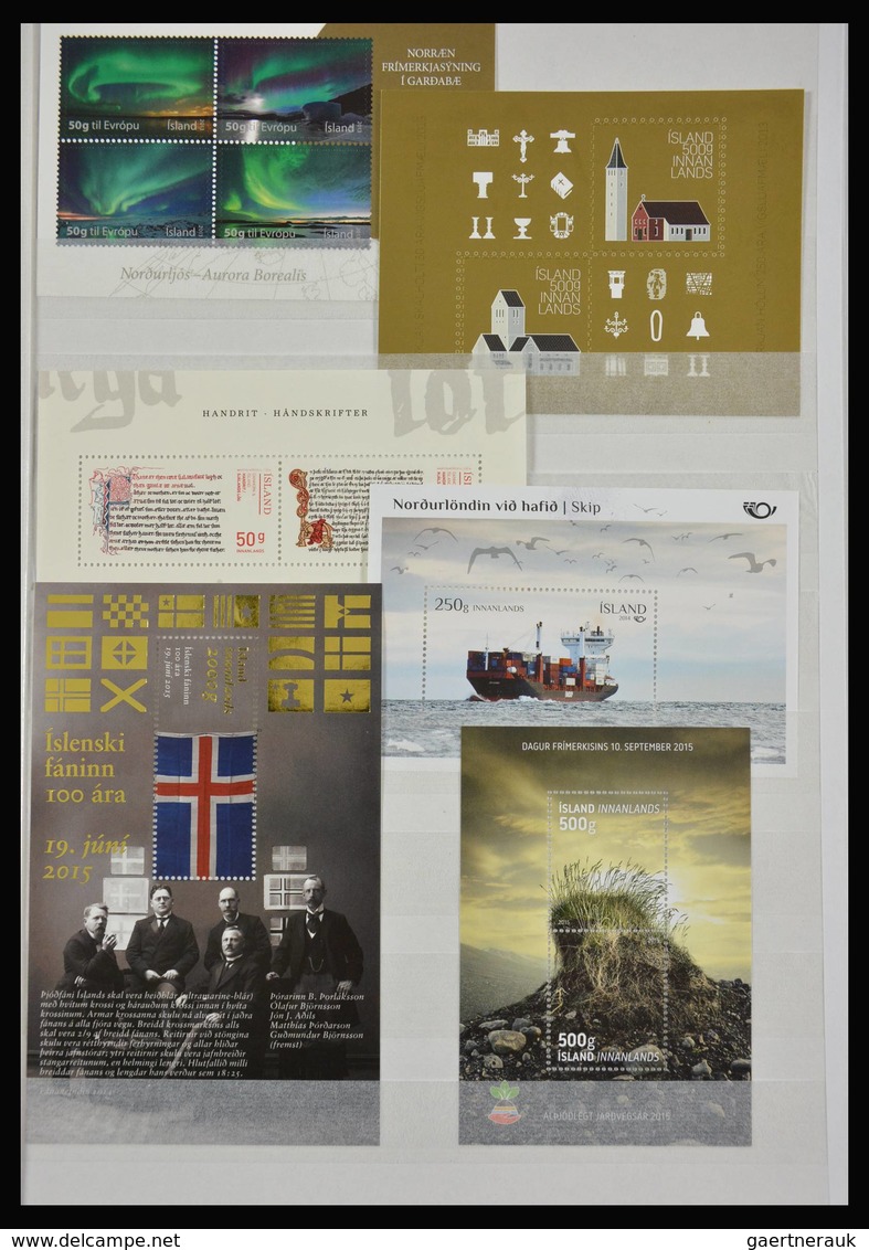Island: 1873-2015: Very well filled, MNH, mint hinged and used collection Iceland 1873-2015 in 2 sto