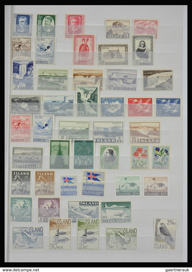 Island: 1873-2015: Very well filled, MNH, mint hinged and used collection Iceland 1873-2015 in 2 sto