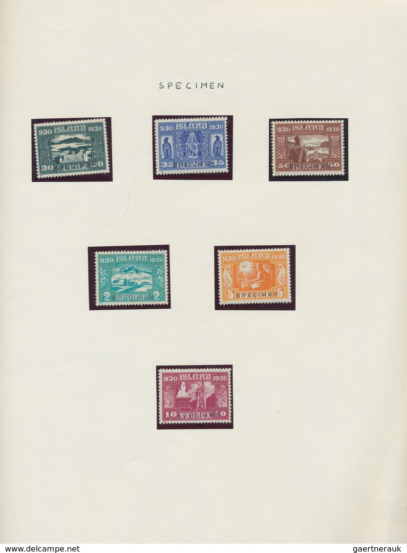 Island: 1930, Allthing, specialised collection of apprx. 100 stamps, comprising the normal set, proo