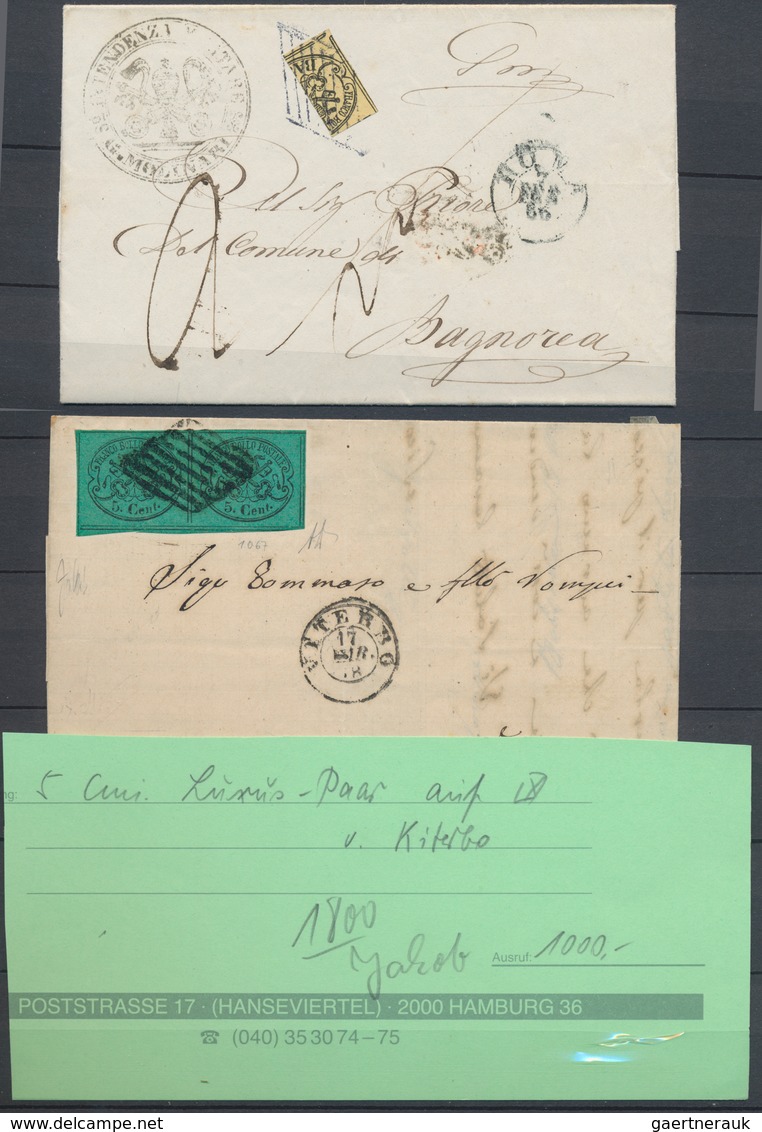 Italien - Altitalienische Staaten: Kirchenstaat: 1850/1870, Collection Of 18 Lettersheets (one Stamp - Papal States