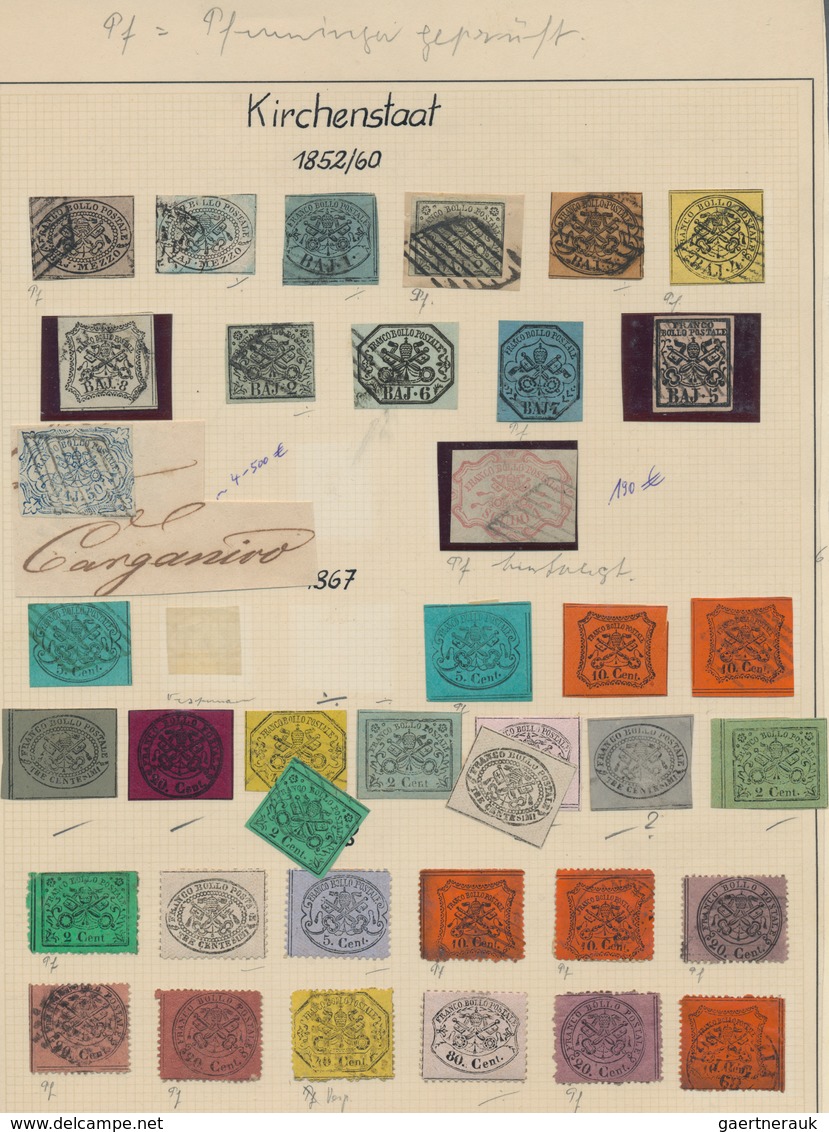 Italien - Altitalienische Staaten: Kirchenstaat: 1850/1870, Collection Of 18 Lettersheets (one Stamp - Papal States