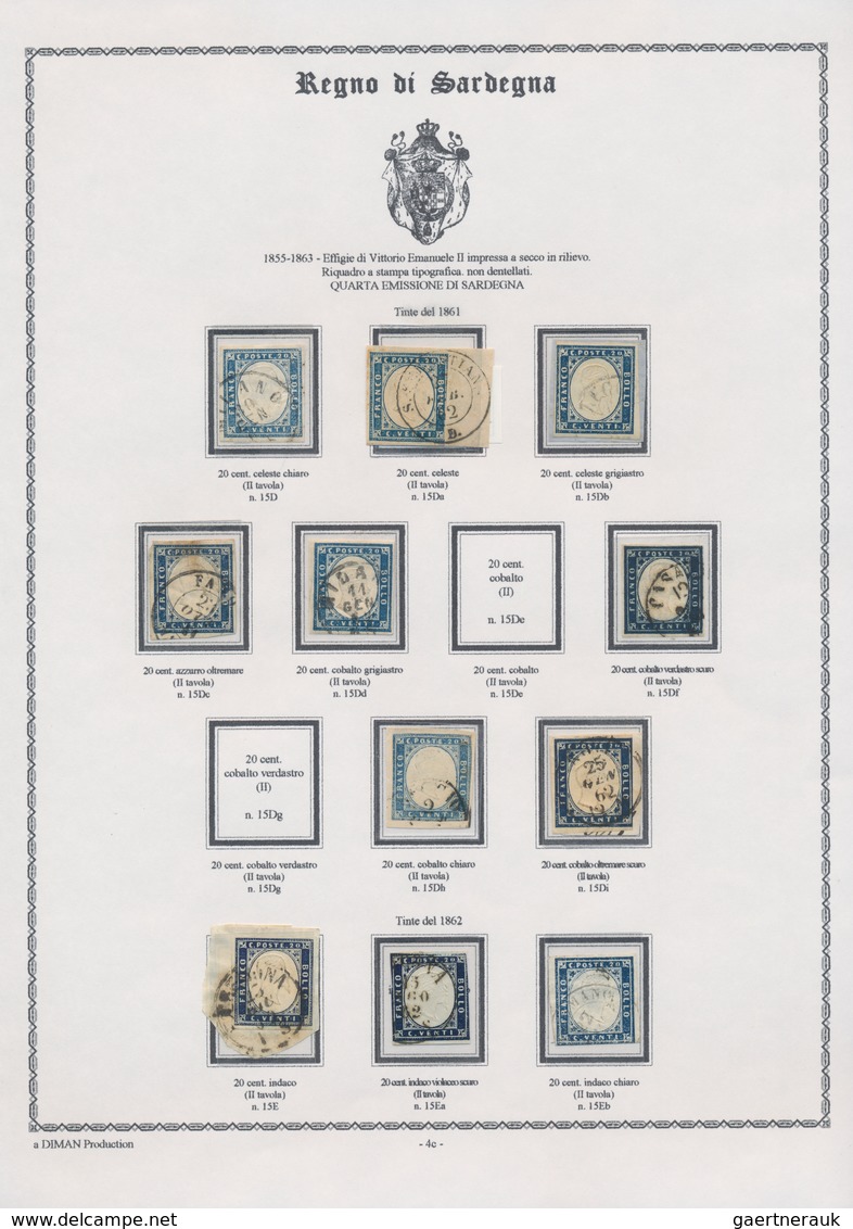 Italien - Altitalienische Staaten: Sardinien: 1851/1863, mainly used collection of 179 stamps on wri