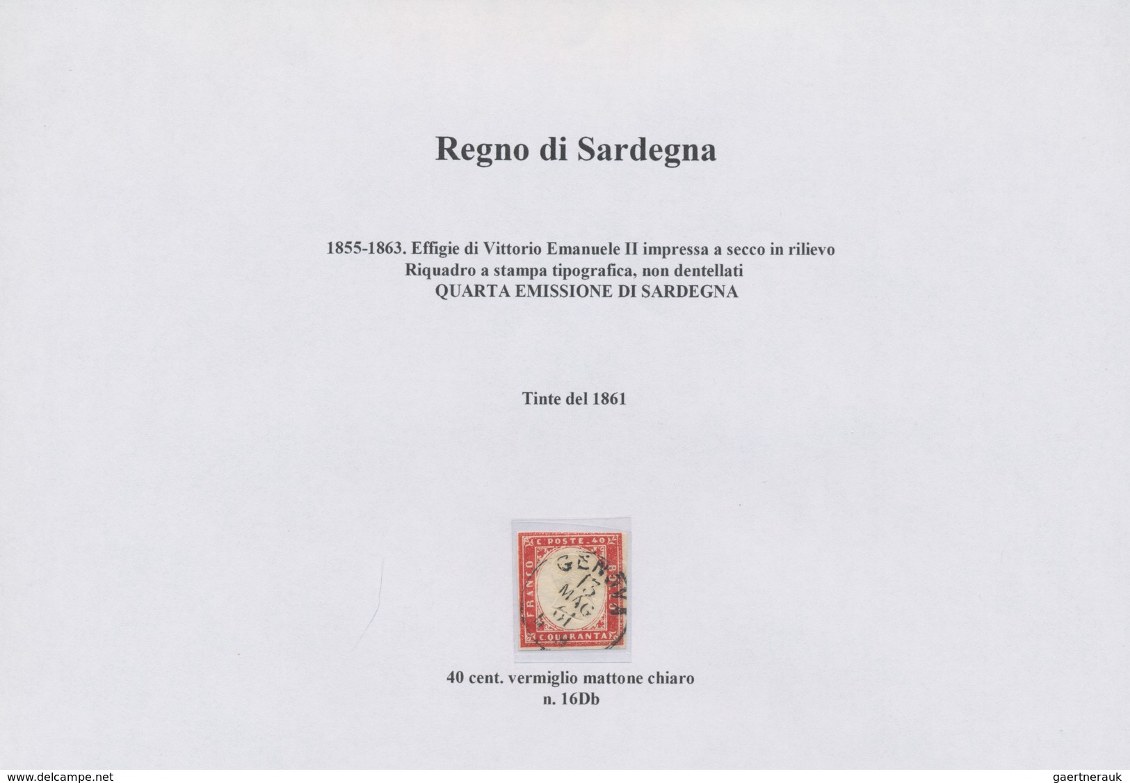 Italien - Altitalienische Staaten: Sardinien: 1851/1863, mainly used collection of 179 stamps on wri