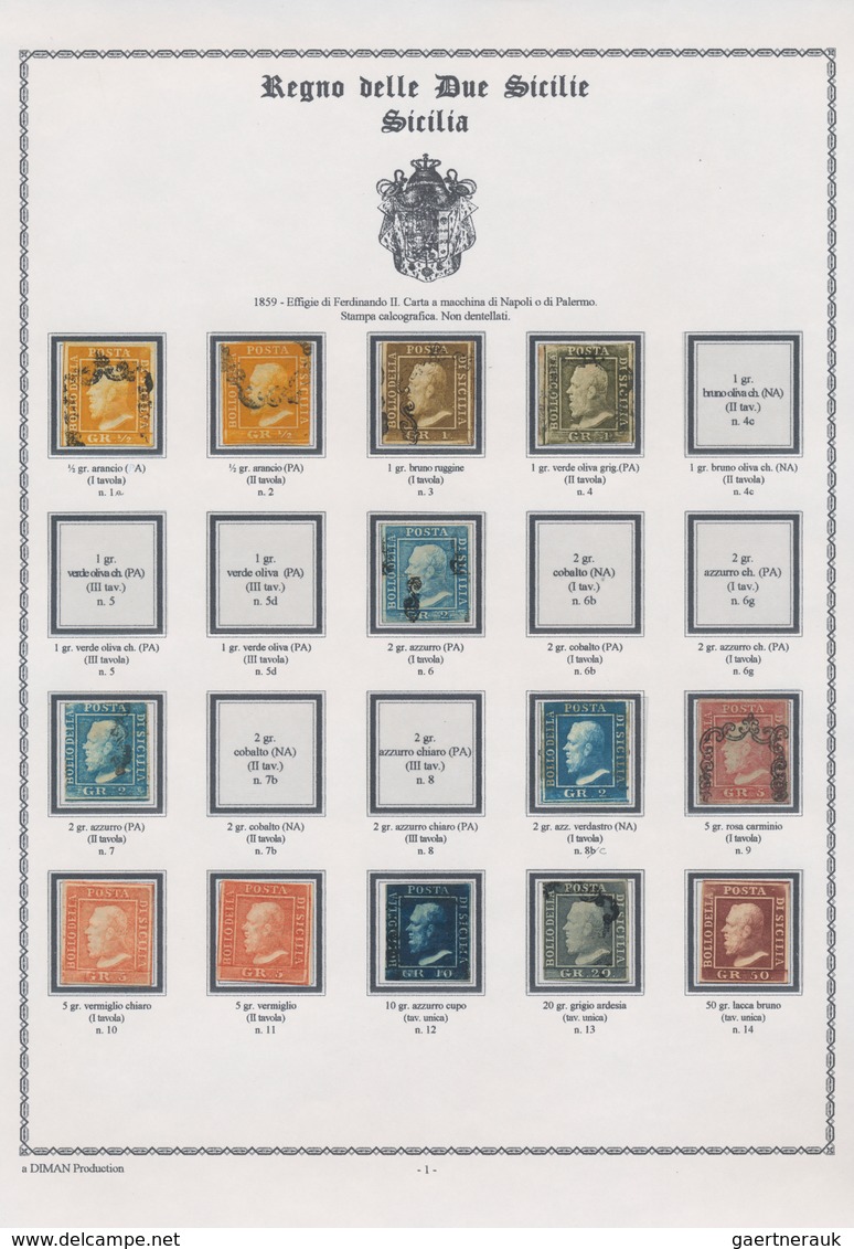 Italien - Altitalienische Staaten: Sizilien: 1859, Used And Mint Assortment Of 13 Stamps On Written - Sizilien