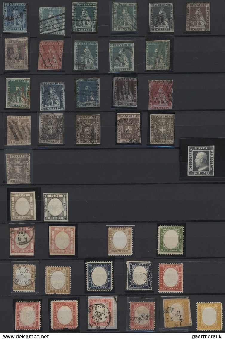 Italien: 1851-1930's Ca.: Assortment And Collection Of Mint And Used Stamps, Starting With About 200 - Sammlungen