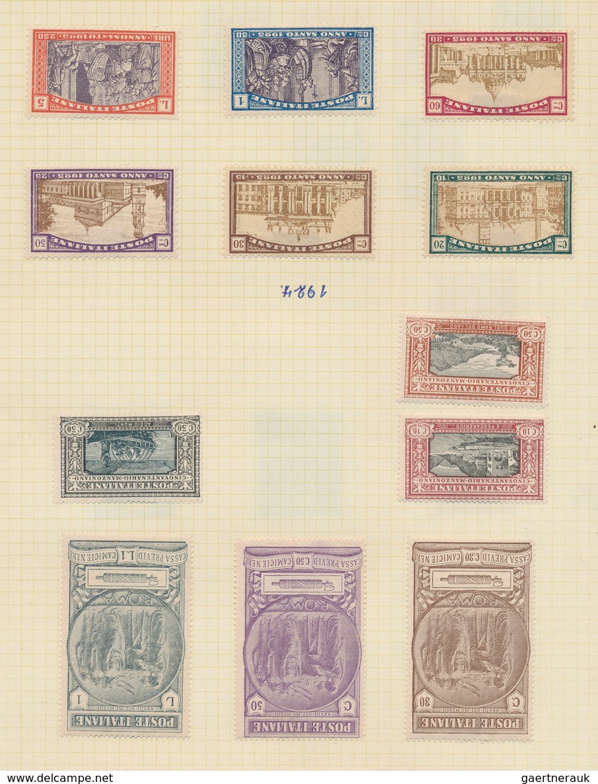 Italien: 1851-1950: Mint And Used Collection On Pages In A Binder, From Some Stamps From Old Italian - Lotti E Collezioni