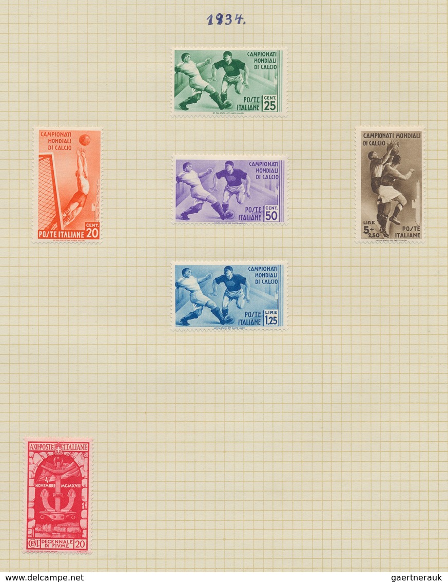 Italien: 1851-1950: Mint and used collection on pages in a binder, from some stamps from old Italian