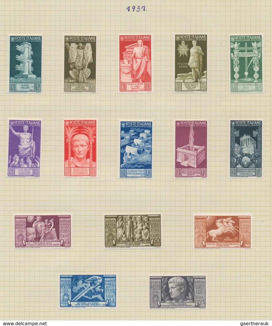 Italien: 1851-1950: Mint and used collection on pages in a binder, from some stamps from old Italian