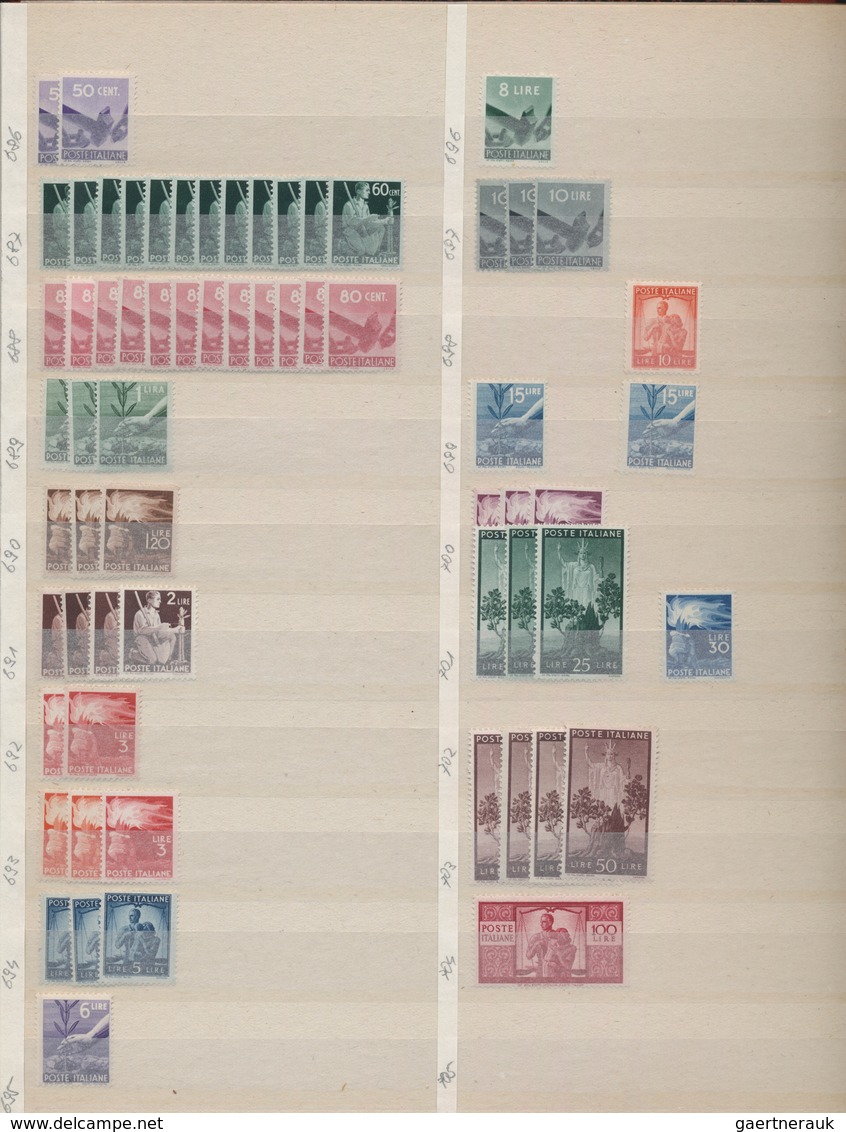 Italien: 1860/1965 (ca.), Comprehensive Accumulation In A Thick Stockbook, Comprising A Strong Part - Collections