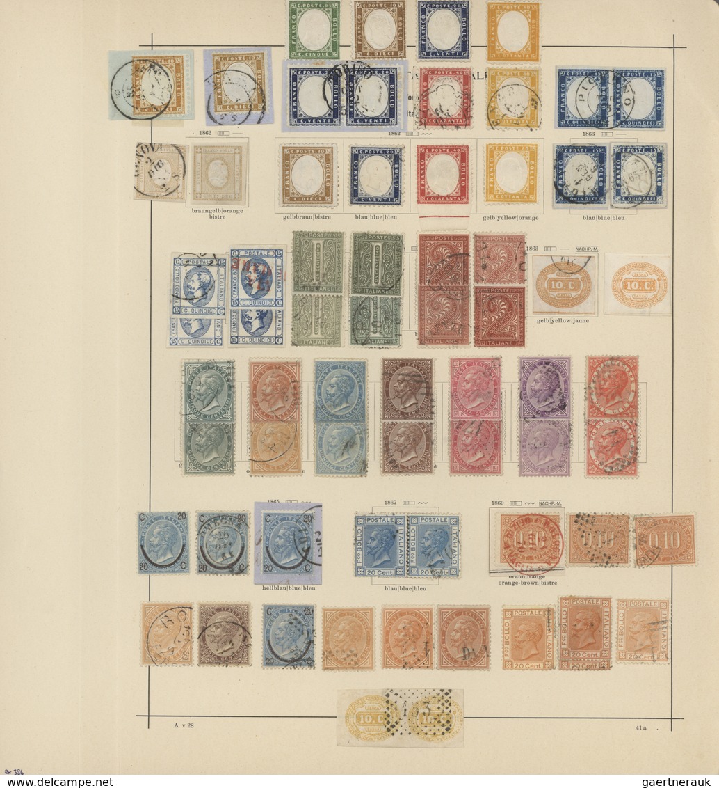 Italien: 1861/1911, Used And Mint Collection On Ancient Schaubek Album Pages, Comprising A Marvellou - Colecciones