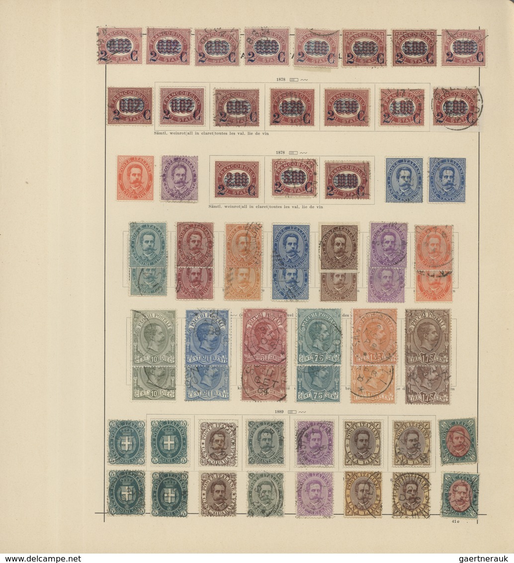 Italien: 1861/1911, Used And Mint Collection On Ancient Schaubek Album Pages, Comprising A Marvellou - Sammlungen