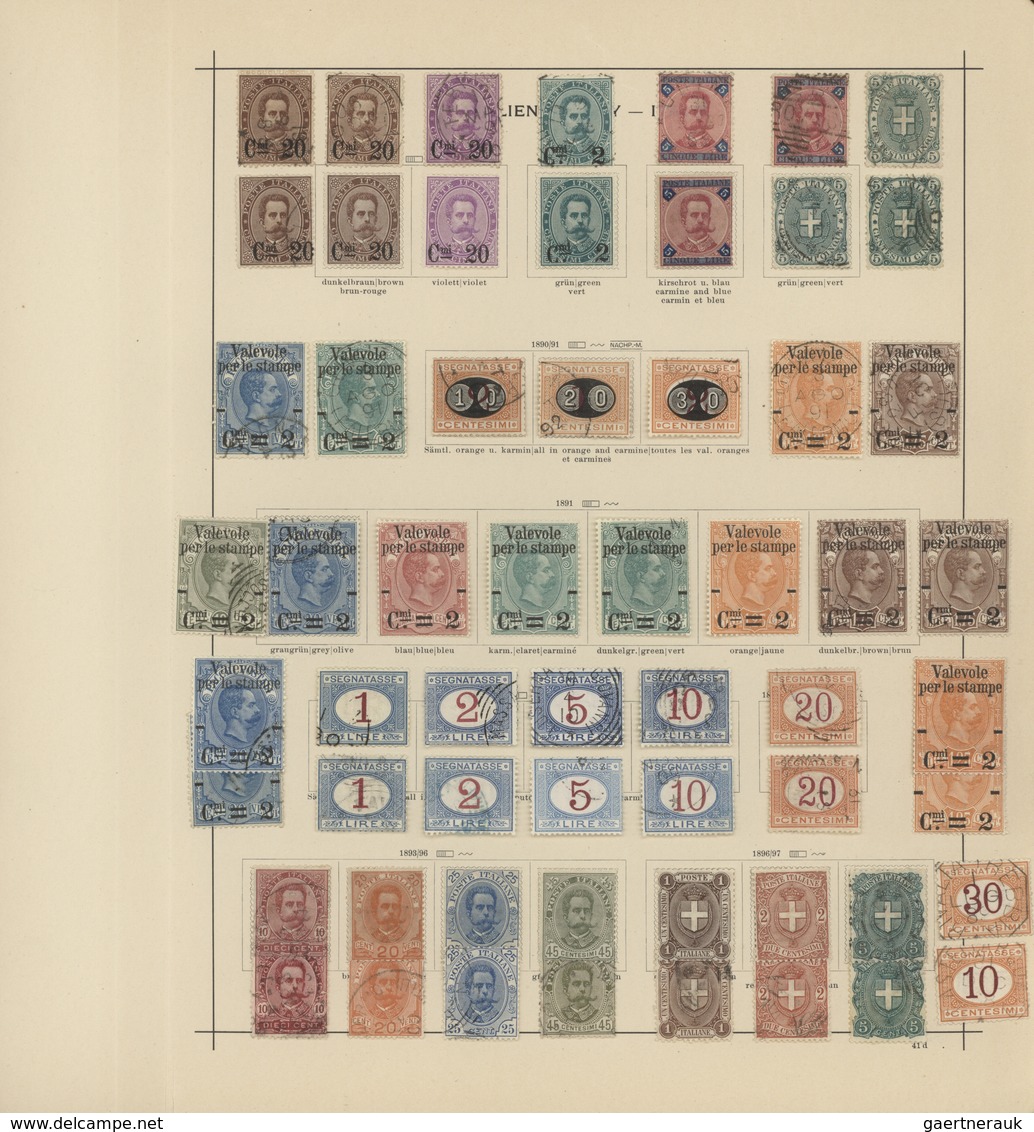 Italien: 1861/1911, Used And Mint Collection On Ancient Schaubek Album Pages, Comprising A Marvellou - Sammlungen