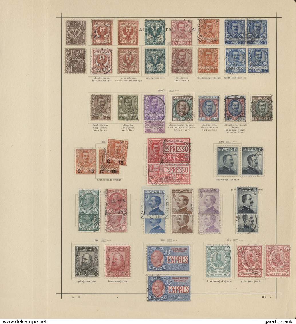 Italien: 1861/1911, Used And Mint Collection On Ancient Schaubek Album Pages, Comprising A Marvellou - Colecciones
