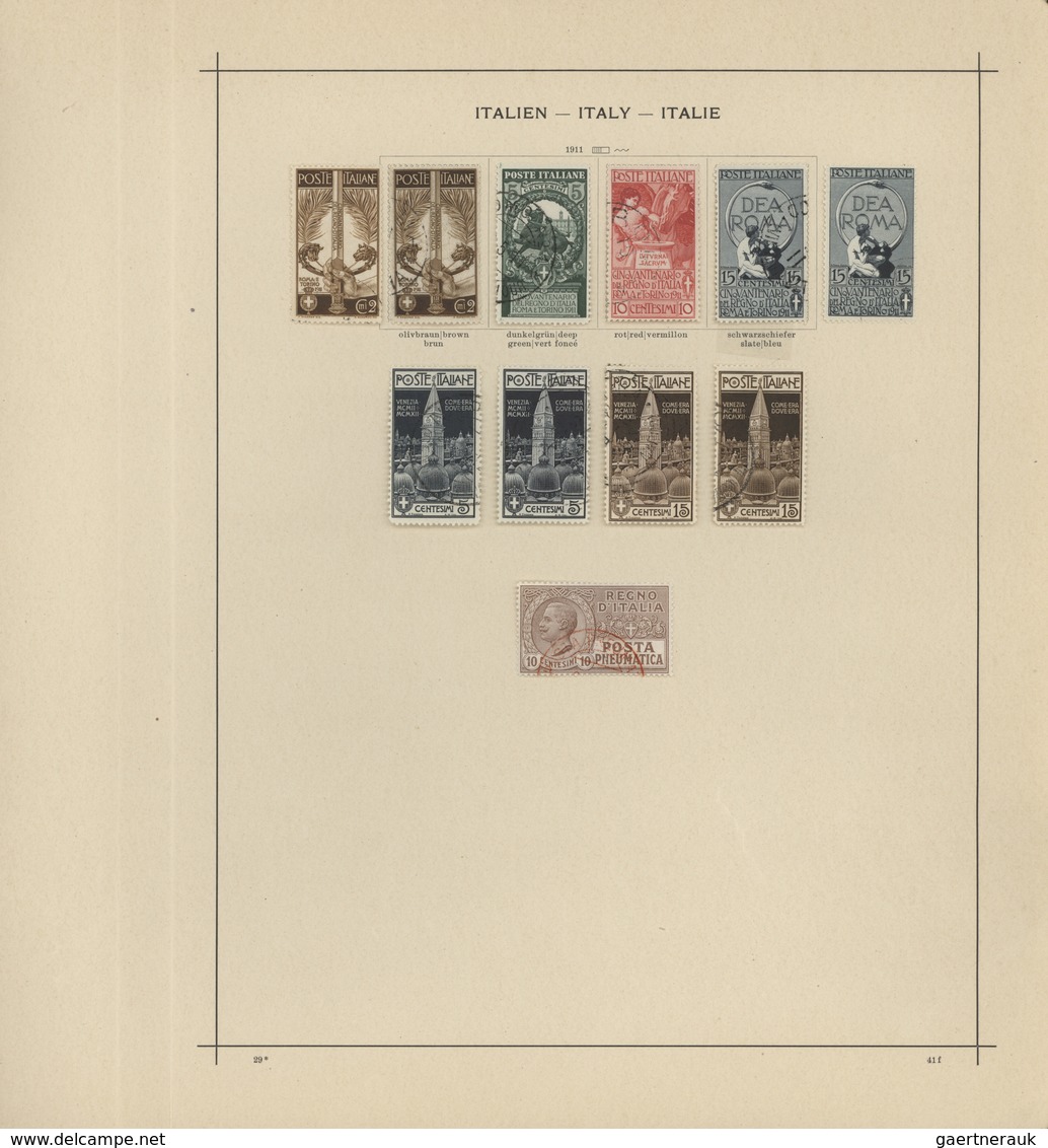 Italien: 1861/1911, Used And Mint Collection On Ancient Schaubek Album Pages, Comprising A Marvellou - Collections