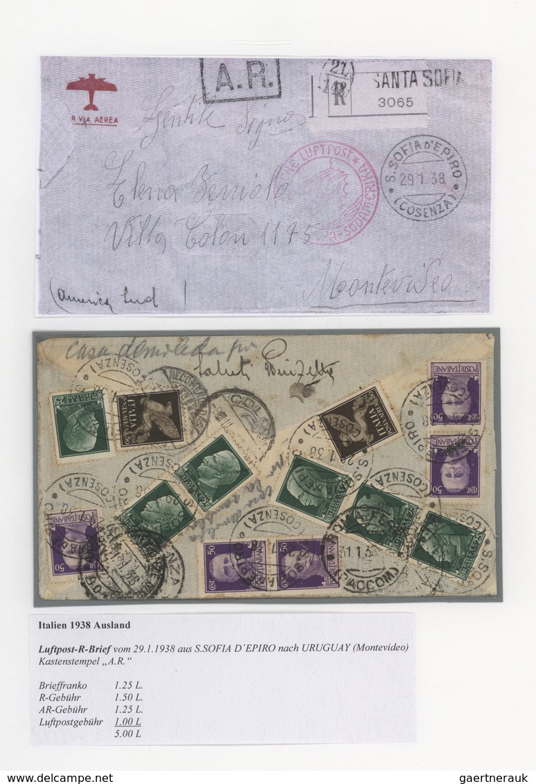 Italien: 1865/1964, AVIS DE RECEPTION, specialised collection of apprx. 67 entires (covers/cards/for